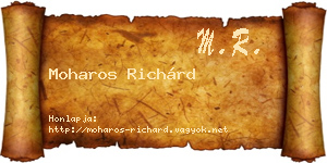 Moharos Richárd névjegykártya