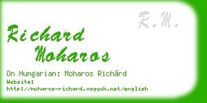 richard moharos business card